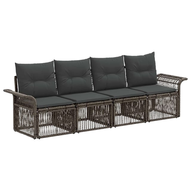vidaXL Gartensofa-Set 4-Tlg Grau Poly-Rattan 3434753