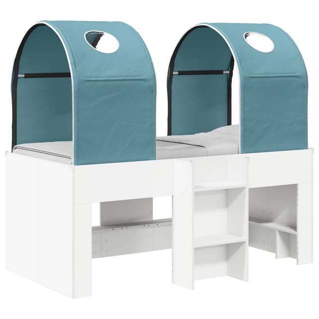 vidaXL Bett mit Tunnel 4 Stk Weiß und Hellblau Holzwerkstoff 3423486