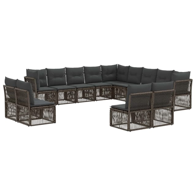 vidaXL Gartensofa-Set 13-Tlg Grau Poly-Rattan 3434417