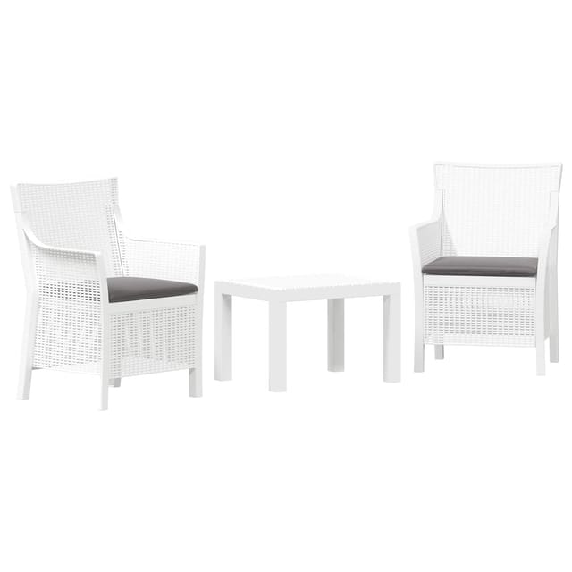 vidaXL Lounge-Set mit Kissen 3 Stk Weiß PP 42035143