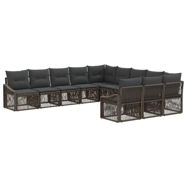 vidaXL Gartensofa-Set 11-Tlg Grau Poly-Rattan 3436145