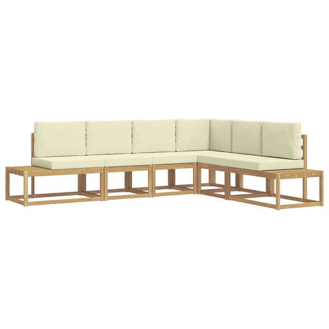 vidaXL Outdoor-Sofagarnitur 4 Stück Weiß und Creme Polyester 3388194