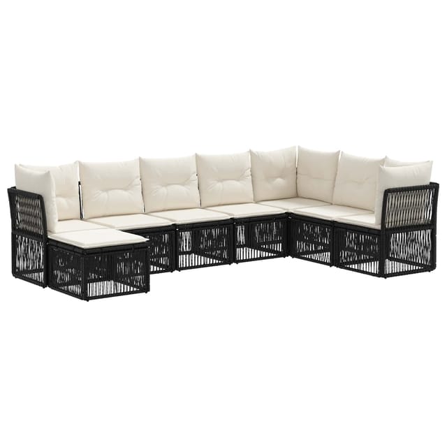 vidaXL Gartensofa-Set 8-Tlg Schwarz Poly-Rattan 3434314