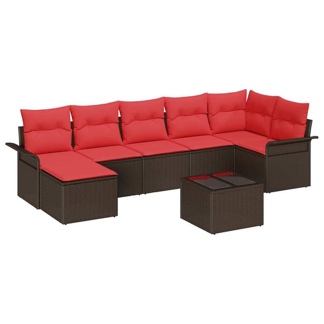 vidaXL Gartensofa-set mit Speicher 8 Stk Braun Poly-Rattan 3354133