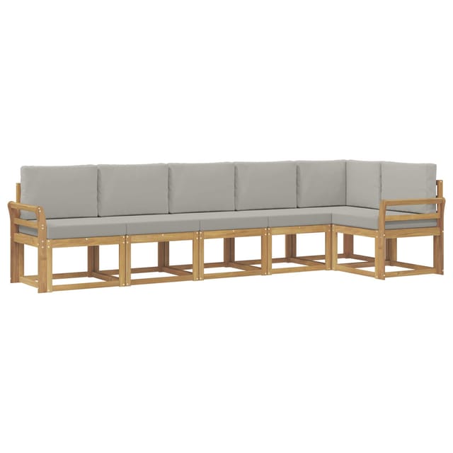 vidaXL Outdoor-Sofagarnitur mit Kissen 6-Tlg Weiß und Hellgrau 3387700