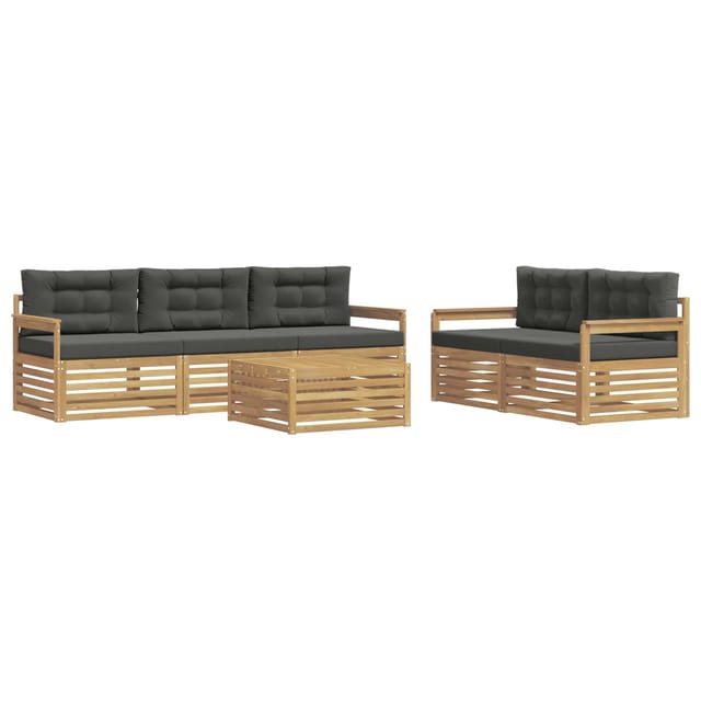 vidaXL Outdoor-Sofagarnitur 6 Stk Weiß und Anthrazit 3390032