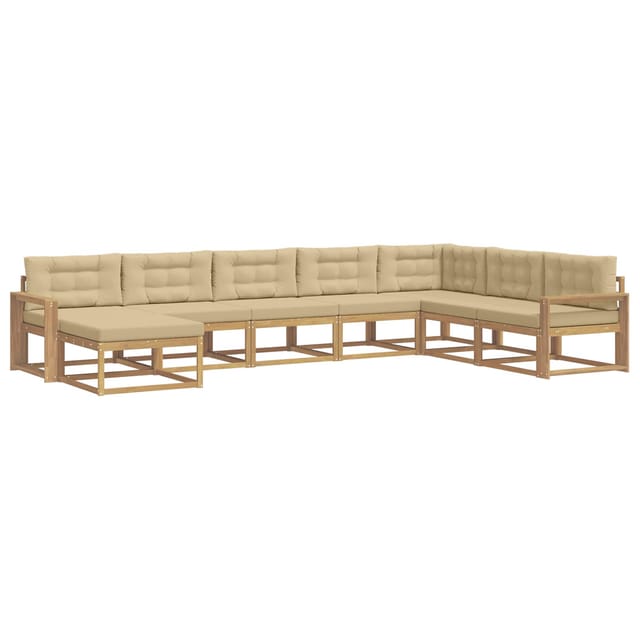 vidaXL Outdoor-Sofagarnitur 8 Stk Weiß und Beige 3386872