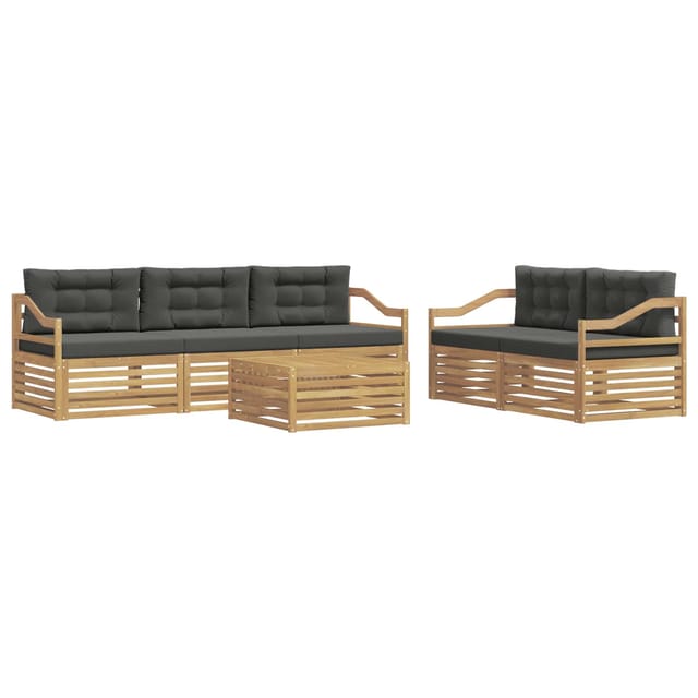 vidaXL Outdoor-Sofagarnitur 6 Stk Weiß und Anthrazit 3390062