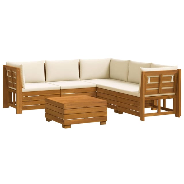 vidaXL Outdoor-Sofagarnitur mit Kissen 6 Stück Braun Massivholz Akazie 3403087