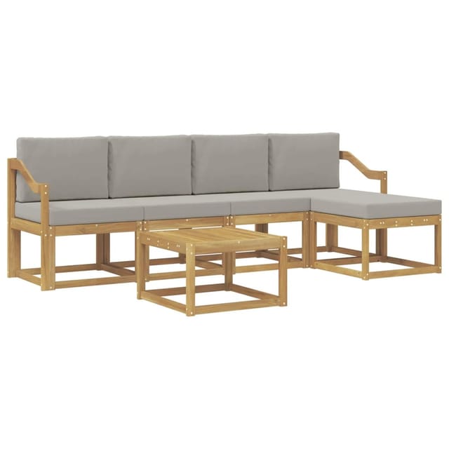 vidaXL Outdoor-Sofagarnitur 6-Tlg Weiß und Hellgrau 59 x 59 x 37 cm 3387540