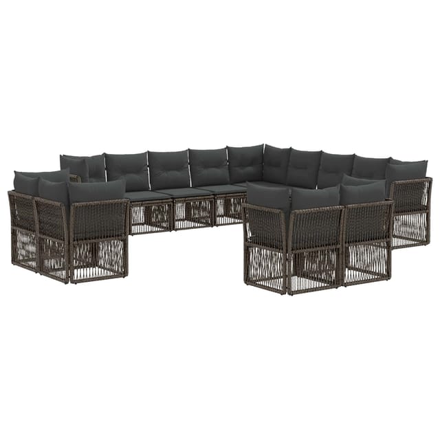 vidaXL Gartensofa-Set 13-Tlg Grau Poly-Rattan 3434435
