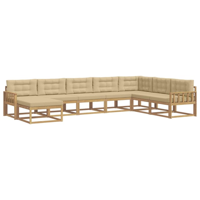 vidaXL Outdoor-Sofagarnitur 8 Stk Weiß und Beige 3386862