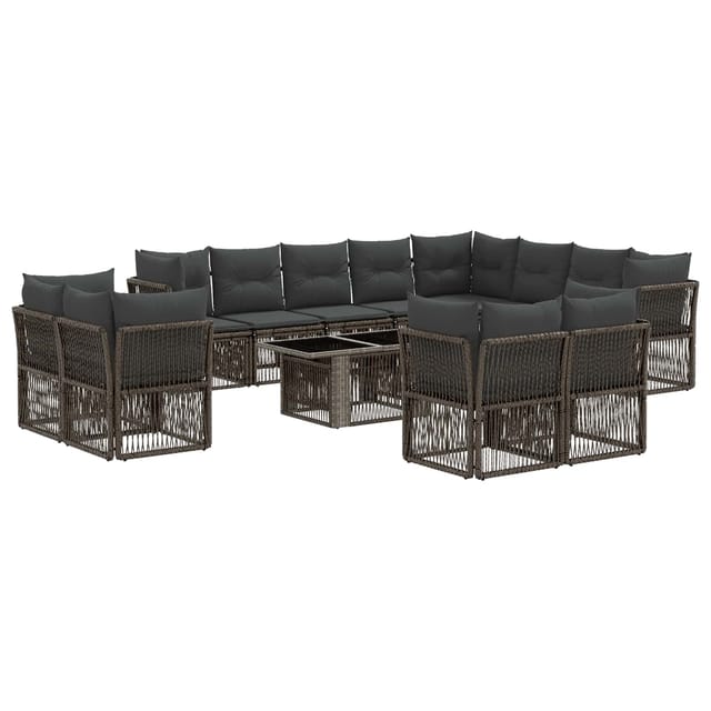 vidaXL Gartensofa-Set 13-Tlg Grau Poly-Rattan 3436568