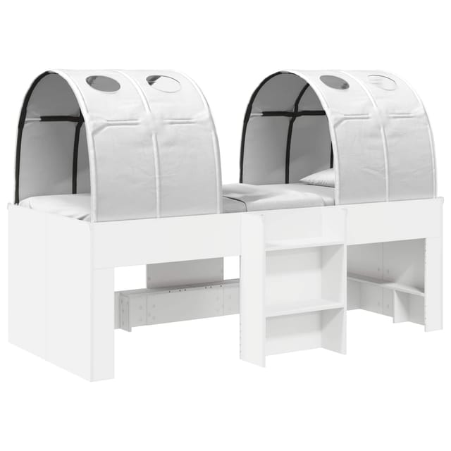 vidaXL Hochbett für Kinder mit Tunnel Weiß Holzwerkstoff 3423539