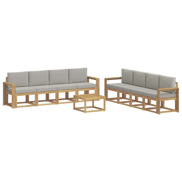 vidaXL Outdoor-Sofagarnitur 9-Tlg Weiß und Hellgrau 59 x 59 x 37 cm 3387425