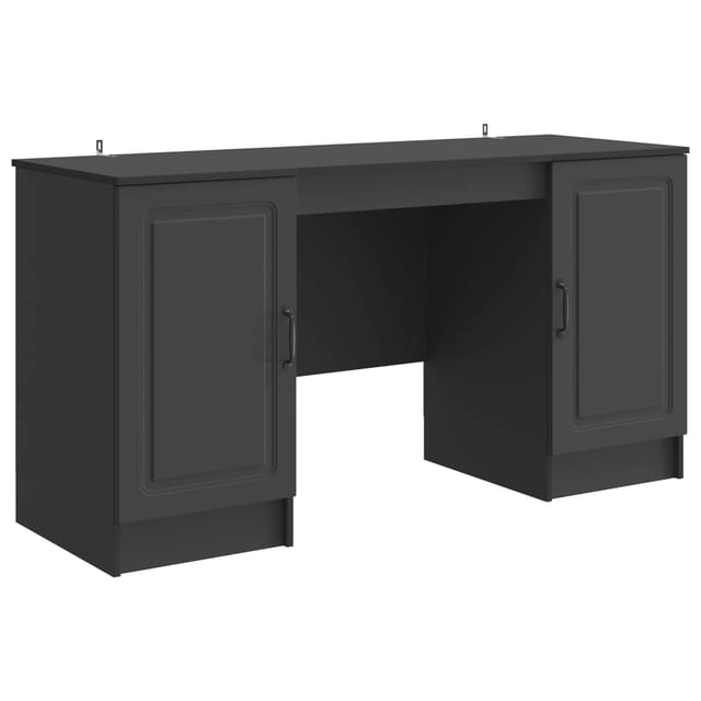 vidaXL Schreibtisch mit Regal Schwarz 142,5 x 50 x 75 cm Holzwerkstoff 3414640