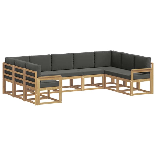 vidaXL Outdoor-Sofagarnitur mit Kissen 9-Tlg Weiß und Anthrazit 3388211