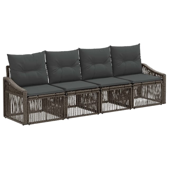 vidaXL Gartensofa-Set 4-Tlg Grau Poly-Rattan 3435929