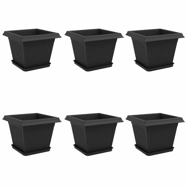 vidaXL Blumentöpfe 6 Stk Schwarz 28,5 x 28,5 x 22 cm Kunststoff 3403300