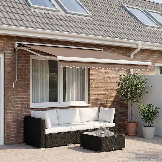 vidaXL Ausziehbare Markise Taupe 300 x 250 cm Stoff und Metall 3425891