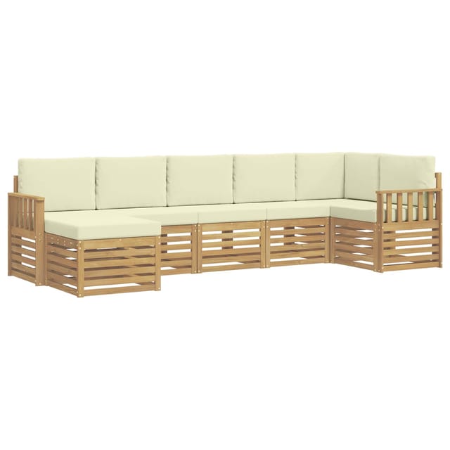 vidaXL Outdoor-Sofagarnitur 7-Tlg Weiß und Creme 3392185