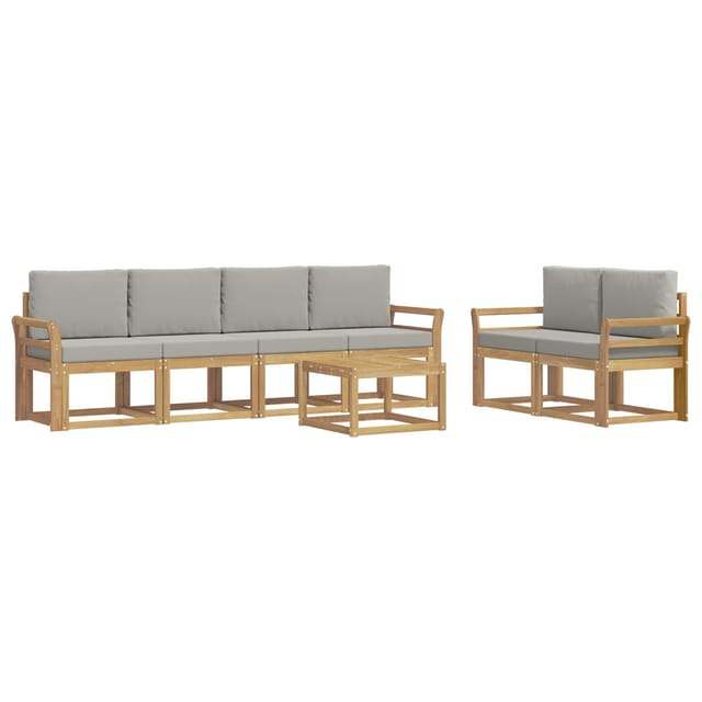 vidaXL Outdoor-Sofagarnitur 7-Tlg Weiß und Hellgrau 59 x 59 x 37 cm 3387280