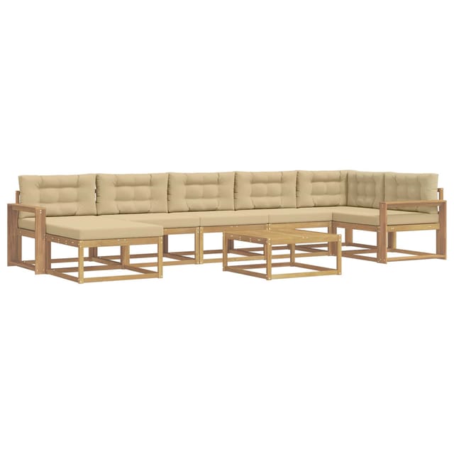 vidaXL Outdoor-Sofagarnitur 8 Stk Weiß und Beige 3386802