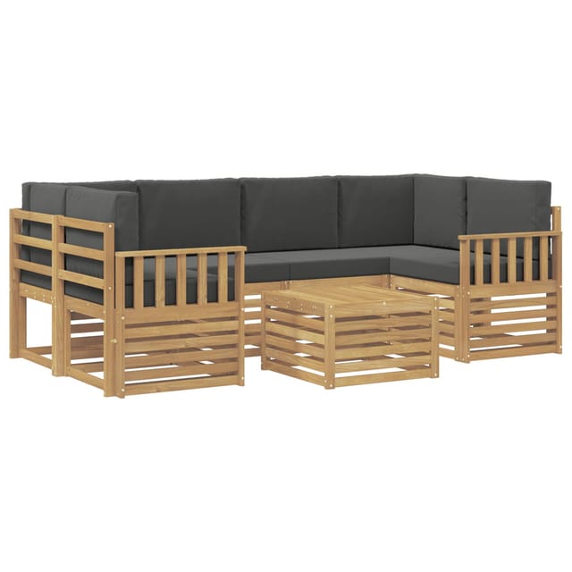 vidaXL Outdoor-Sofagarnitur 7-Tlg Weiß und Anthrazit Polyester 3391467