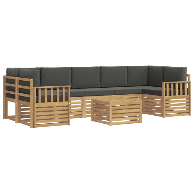 vidaXL Outdoor-Sofagarnitur 8-Tlg Weiß und Anthrazit Polyester 3391547