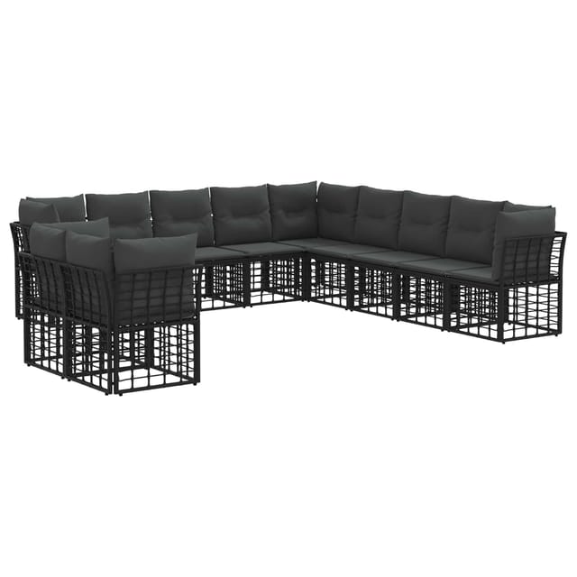 vidaXL Outdoor-Sofagarnitur Schwarz Polyester 3437507