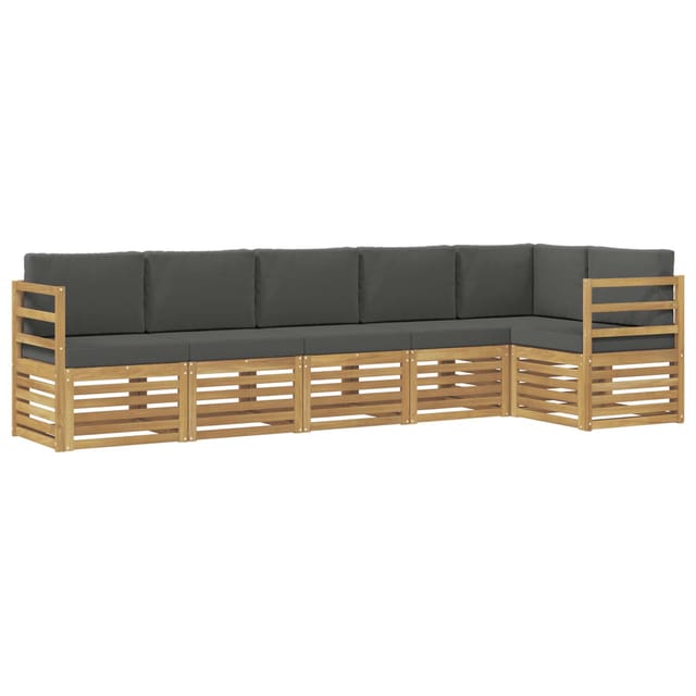 vidaXL Outdoor-Sofagarnitur 6 Stk Weiß und Anthrazit 3391897