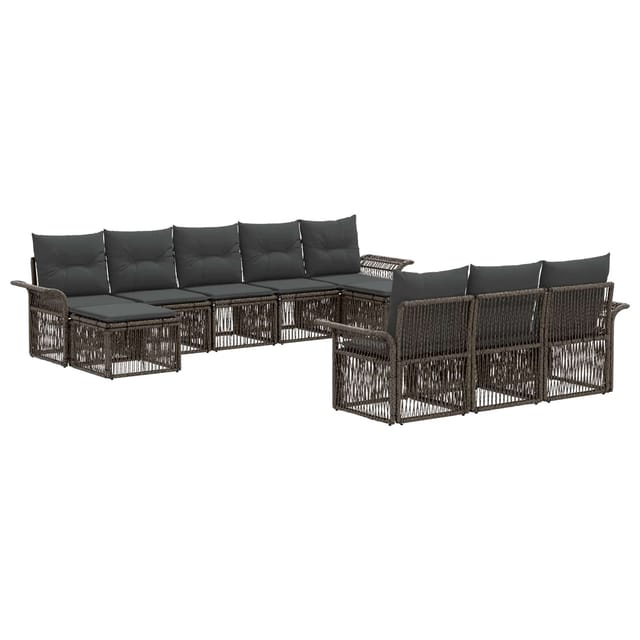 vidaXL Gartensofa-Set 10-Tlg Grau Poly-Rattan 3434963