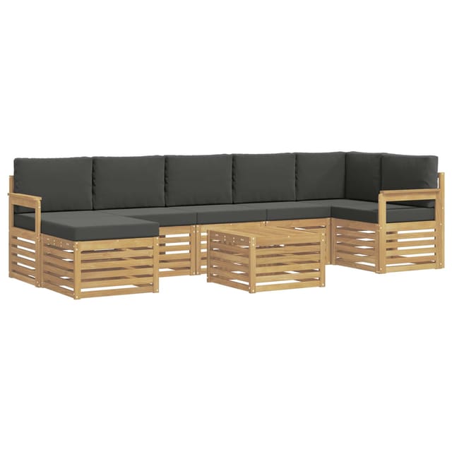 vidaXL Outdoor-Sofagarnitur 8-Tlg Weiß und Anthrazit 59 x 59 x 37 cm 3392222