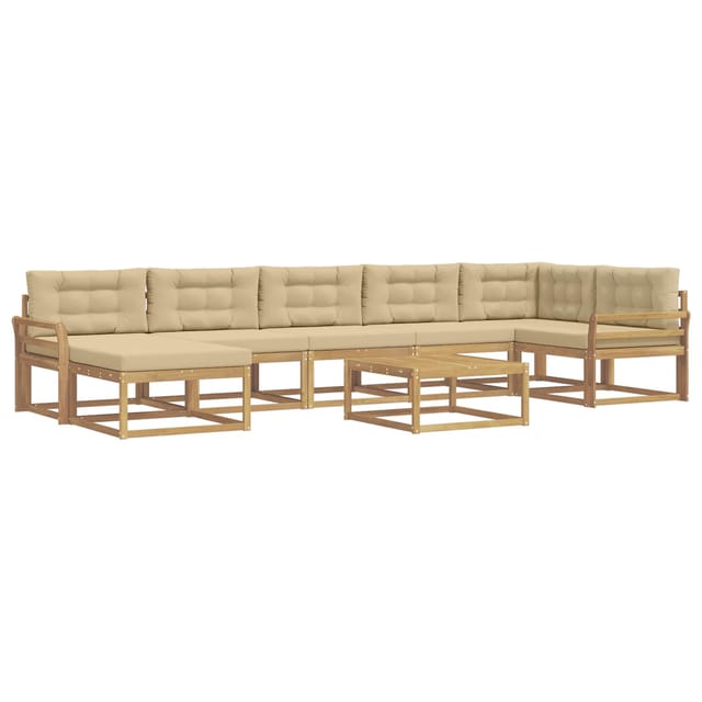 vidaXL Outdoor-Sofagarnitur 8 Stk Weiß und Beige 3386797