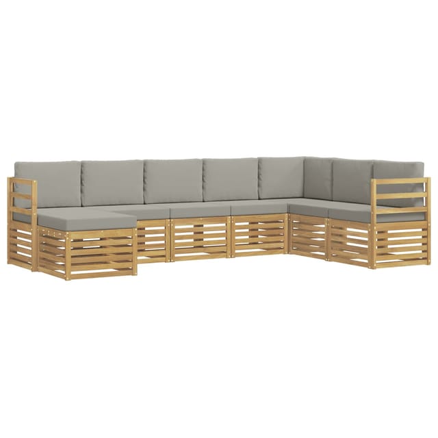 vidaXL Outdoor-Sofagarnitur 8 Stk Weiß und Hellgrau 3392296