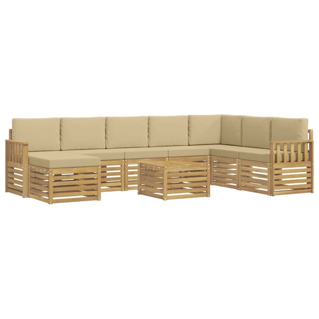 vidaXL Outdoor-Sofagarnitur 7-Tlg Weiß und Beige 59 x 59 x 37 cm 3392348