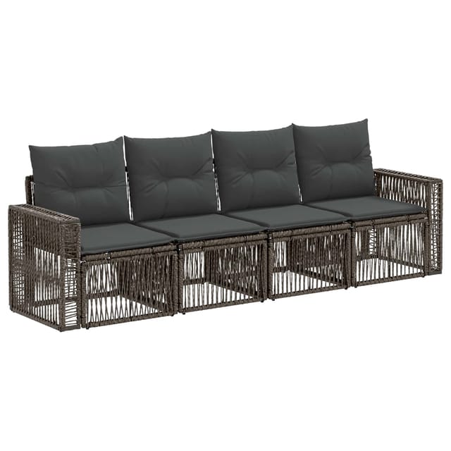 vidaXL Gartensofa-Set 4-Tlg Grau und Dunkelgrau Poly-Rattan 3435047