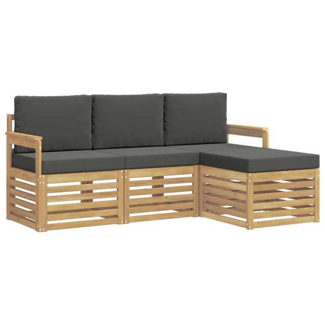 vidaXL Outdoor-Sofagarnitur 4-Tlg Weiß und Anthrazit 3391622