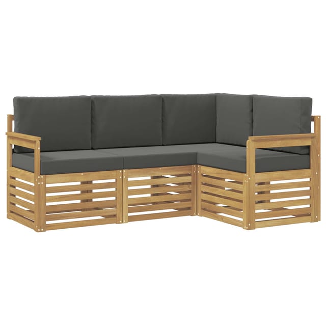 vidaXL Outdoor-Sofagarnitur 4-Tlg Weiß und Anthrazit 3391742