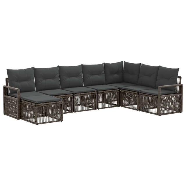 vidaXL Gartensofa-Set 8-Tlg Grau Poly-Rattan 3435803