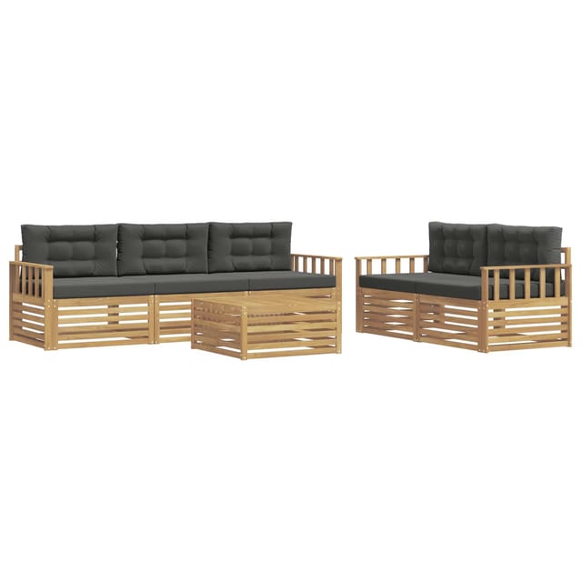 vidaXL Outdoor-Sofagarnitur 6 Stk Weiß und Anthrazit 3390037