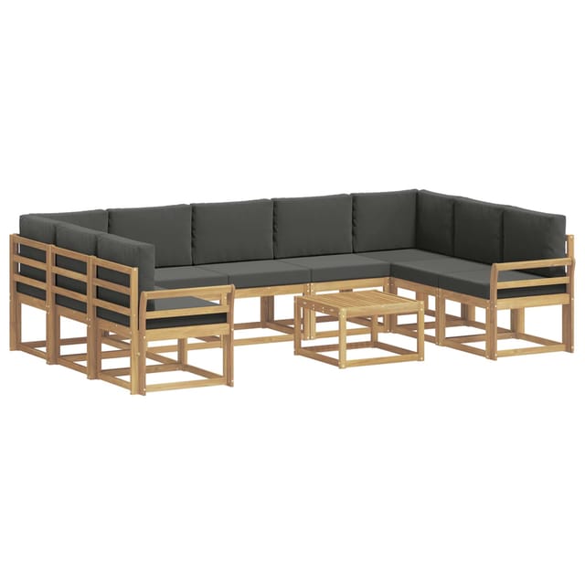 vidaXL Outdoor-Sofagarnitur 10-Tlg Weiß und Anthrazit 59 x 59 x 37 cm 3388256