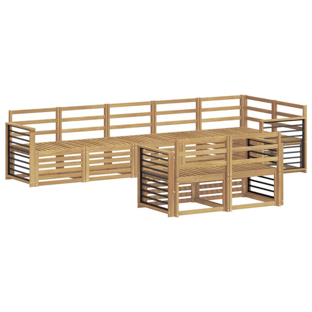 vidaXL Outdoor-Sofagarnitur 8-Tlg Weiß 306 x 128,5 x 73 cm 3392044