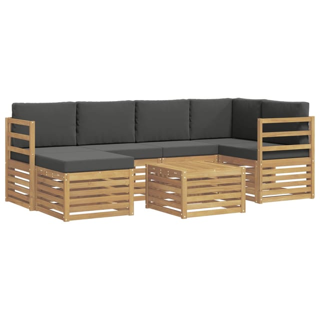 vidaXL Outdoor-Sofagarnitur 7-Tlg Weiß und Anthrazit Polyester 3392137