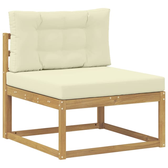 vidaXL Outdoor Mittelsofa Polyester Weiß 901536