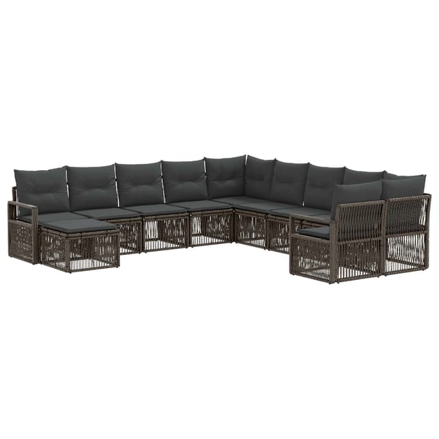 vidaXL Gartensofa-Set 11-Tlg Grau Poly-Rattan 3435911