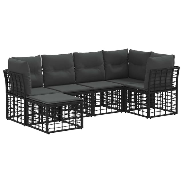 vidaXL Outdoor-Sofagarnitur Schwarz Polyester 3437517