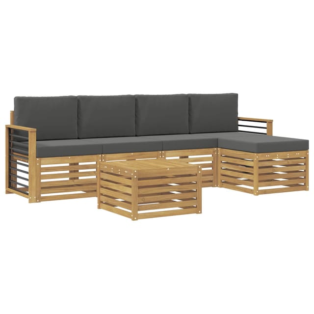 vidaXL Outdoor-Sofagarnitur 6-Tlg Weiß und Anthrazit 59 x 59 x 37 cm 3391727