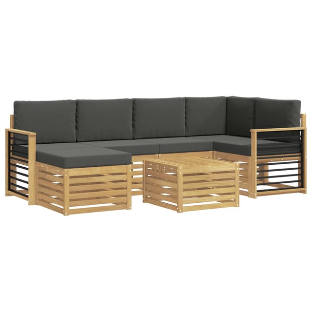 vidaXL Outdoor-Sofagarnitur 7-Tlg Weiß und Anthrazit Polyester 3392167