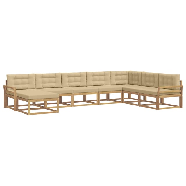 vidaXL Outdoor-Sofagarnitur 8 Stk Weiß und Beige 3386867